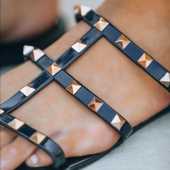 *BLACK FRIDAY SALE* What A Stud Black Studded Sandals - Picture 5 of 6